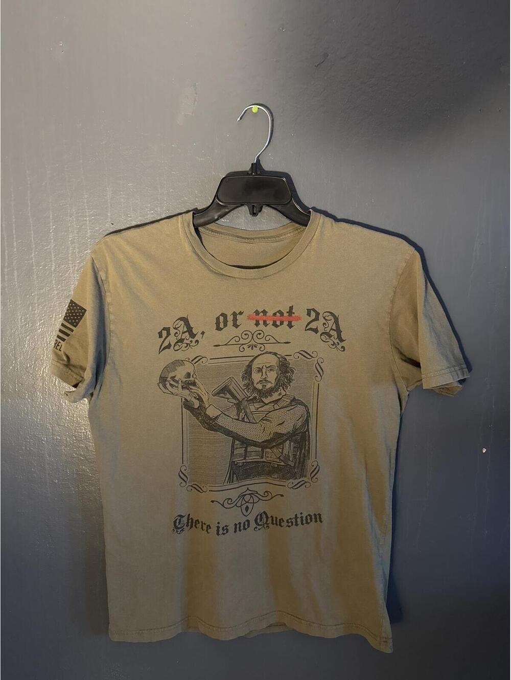 Nine Line Apparel 2A or Not 2A Graphic T-Shirt Beige Size L
